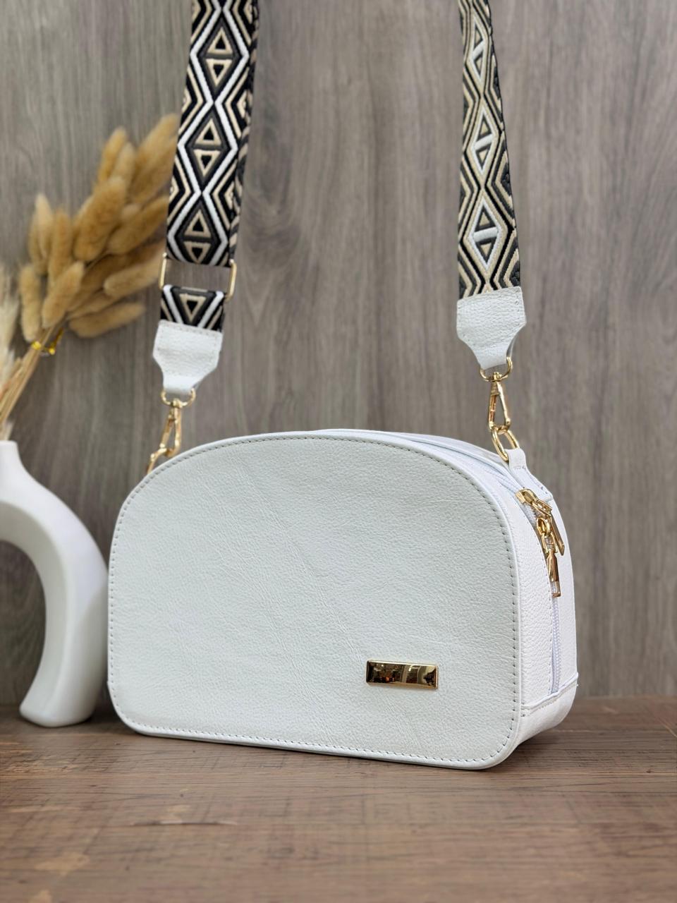 Bolso Zulay Encajado en Cuero | Bolso Casual con Riata Gruesa