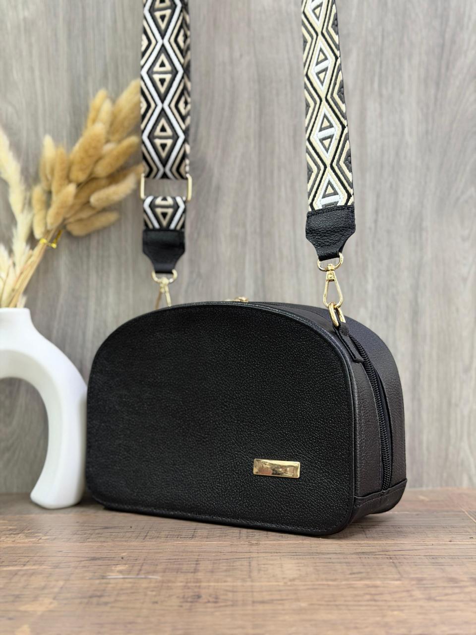Bolso Zulay Encajado en Cuero | Bolso Casual con Riata Gruesa