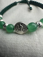 Pulsera de San Benito con Esmeraldas Naturales y Plata 925 | Protección y Diseño Artesanal Ajustable